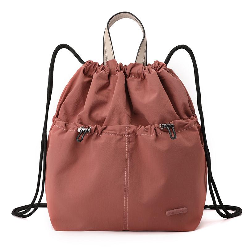 

Рюкзак большой вместимости женский модный нишевый рюкзак на шнурке, школьный рюкзак-ведро, повседневный легкий дорожный рюкзак