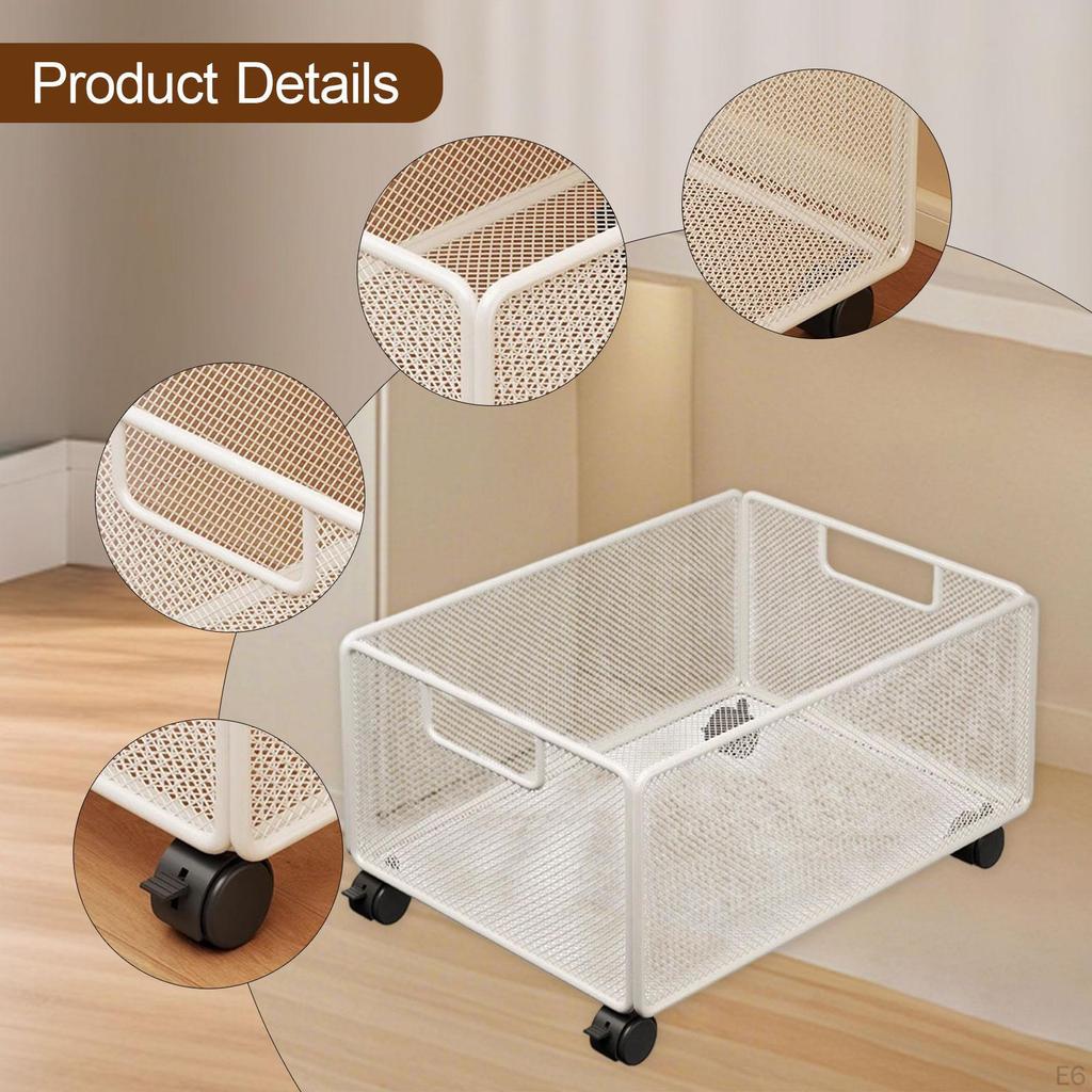 Siatkowy Wiszący Organizer na Akta Wózek na Kółkach Mobilny Regał na Książki Przenośny