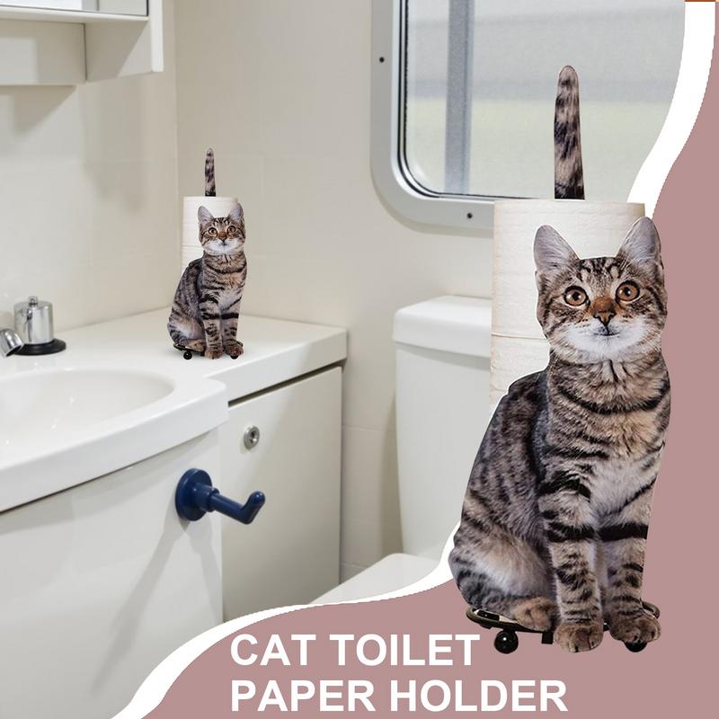 Bathroom Toilet Paper Holder Cat Shape Toilet Paper Holder For Bathroom Housewarming Celebration Decoration Cute Freestanding