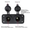 Motorcycle Car Cigarette Lighter Splitter 12V 24V Waterproof Power Socket Adapter Dual Plate Panel Mount Charger + 4 Screws 4 Screw Caps
