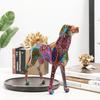 Creative Geometric Colorful Dog Ornaments Resin Crafts Animal Home Office Entrance Wine Cabinet Decoration