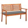 VidaXL 2-Seater Garden Bench with Cushion Patio Furniture Outdoor Bench Park Bench Terrace Furniture 120 Cm Wood 3060970