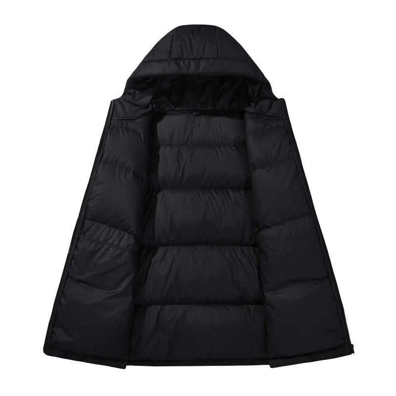 Down jacket men's winter new Korean version loose for men and women couple white duck down color-blocked jacket hooded bread jacket