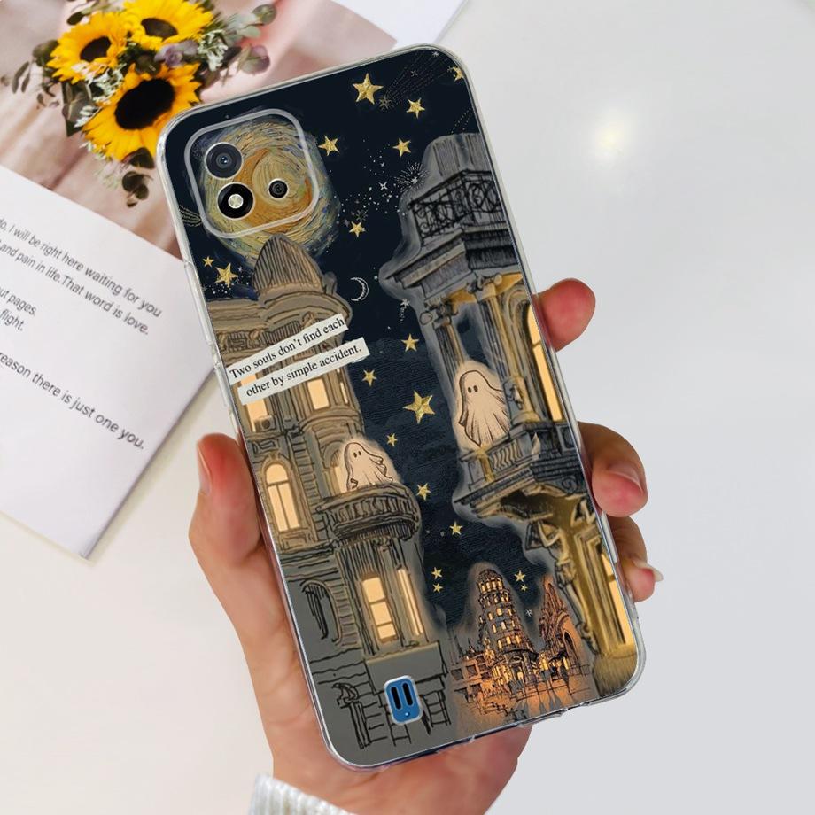 For Realme C11 2021 Clear Soft TPU Silicone Phone Back Cover For Realme RMX3231 C 11 RealmeC11 Funda Cool Dragon Cat Capa Bumper
