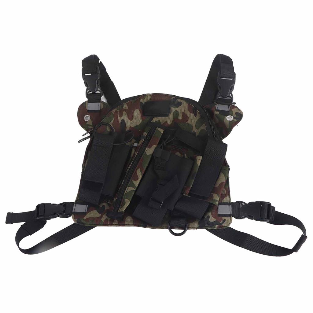 Radio Harness Chest Front Pack Pouch Holster Walkie Talkie Vest Rig Carry Bag OutdoorLight Camouflage