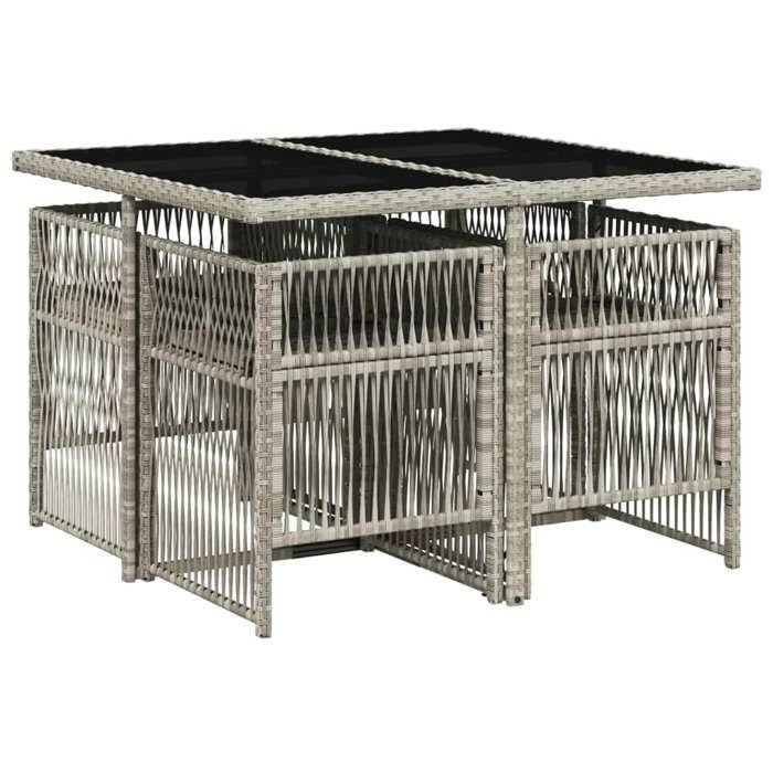 VidaXL Ensemble à Manger de Jardin avec Coussins 5 pcs, Table et Chaise de Terrasse, Meubles de Patio, Mobilier d'Extérieur, 3210899