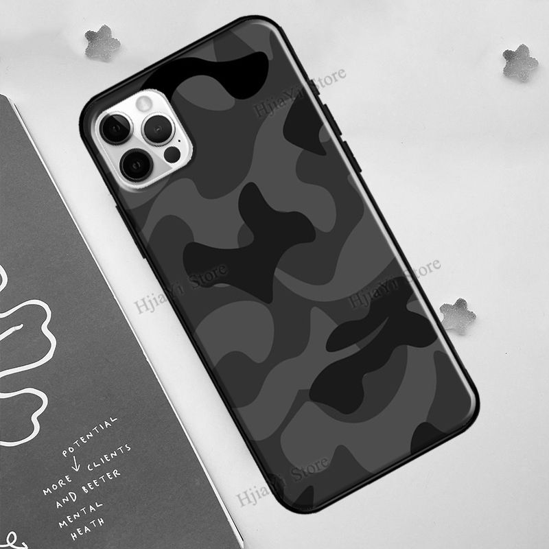 

Камуфляжный чехол «Черная ночь» для iPhone 12 Pro Max 13 mini 6S 7 8 Plus SE 2020, чехол для iPhone 11 Pro Max XS X XR iphone 5 5S SE