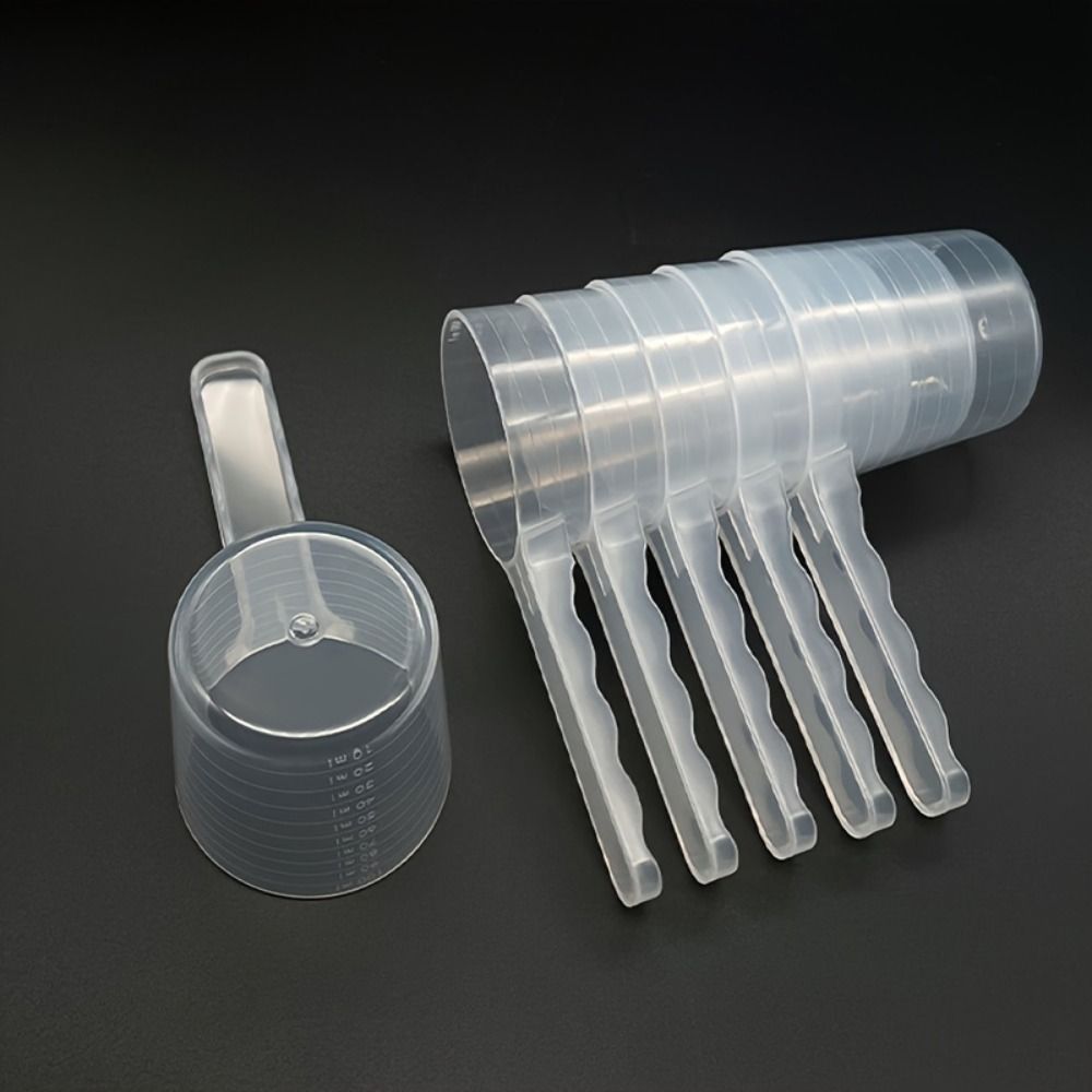5PCS Transparent Pet Measuring Spoon Plastic Flat-bottomed Spoon Milk Powder Spoon  Dog Feeding