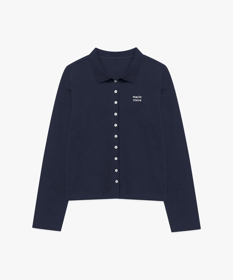 MARIE CLAIRE Button Pique Polo Long Sleeve (Magals12Mny)