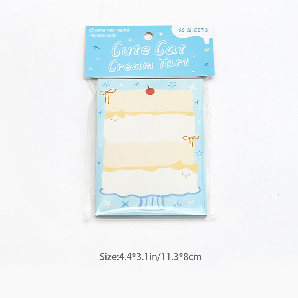 80 sheets Cute sticky notes, small animal account message material paper, student memo marker notebook
