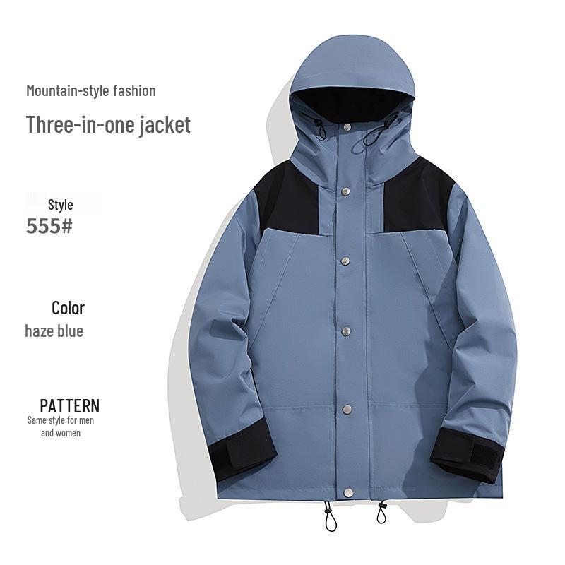 Windproof & Waterproof 3-in-1 Workwear Jacket with Logo for Autumn/Winter