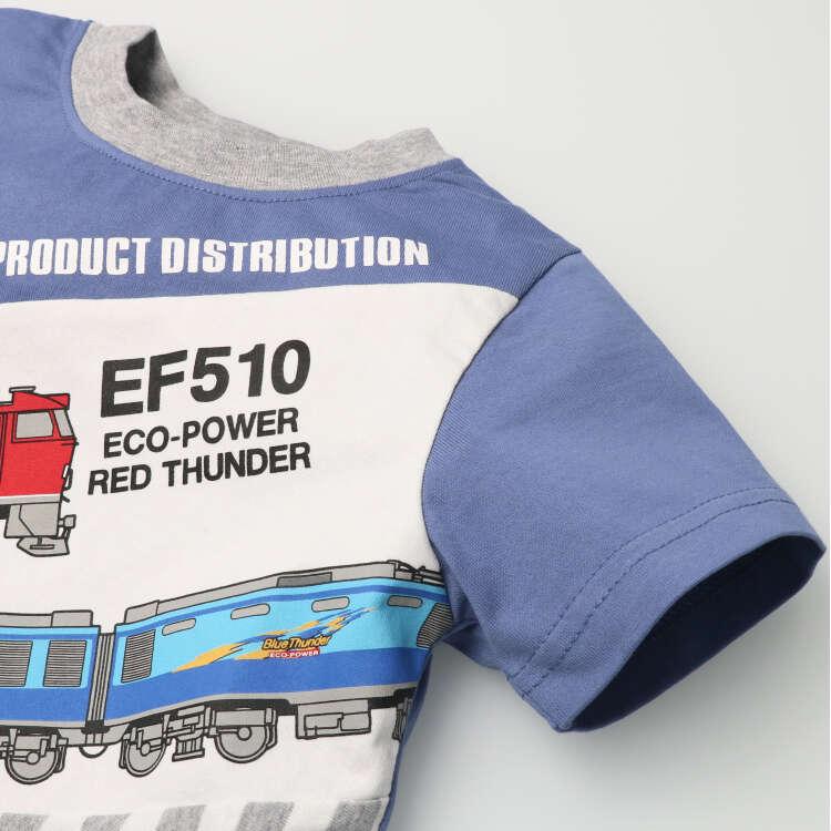 [Children's Clothing] Moujonjon (Moojeongjeong) JR Freight Train Striped Short Sleeve T-Shirt 90cm-130cm F30888