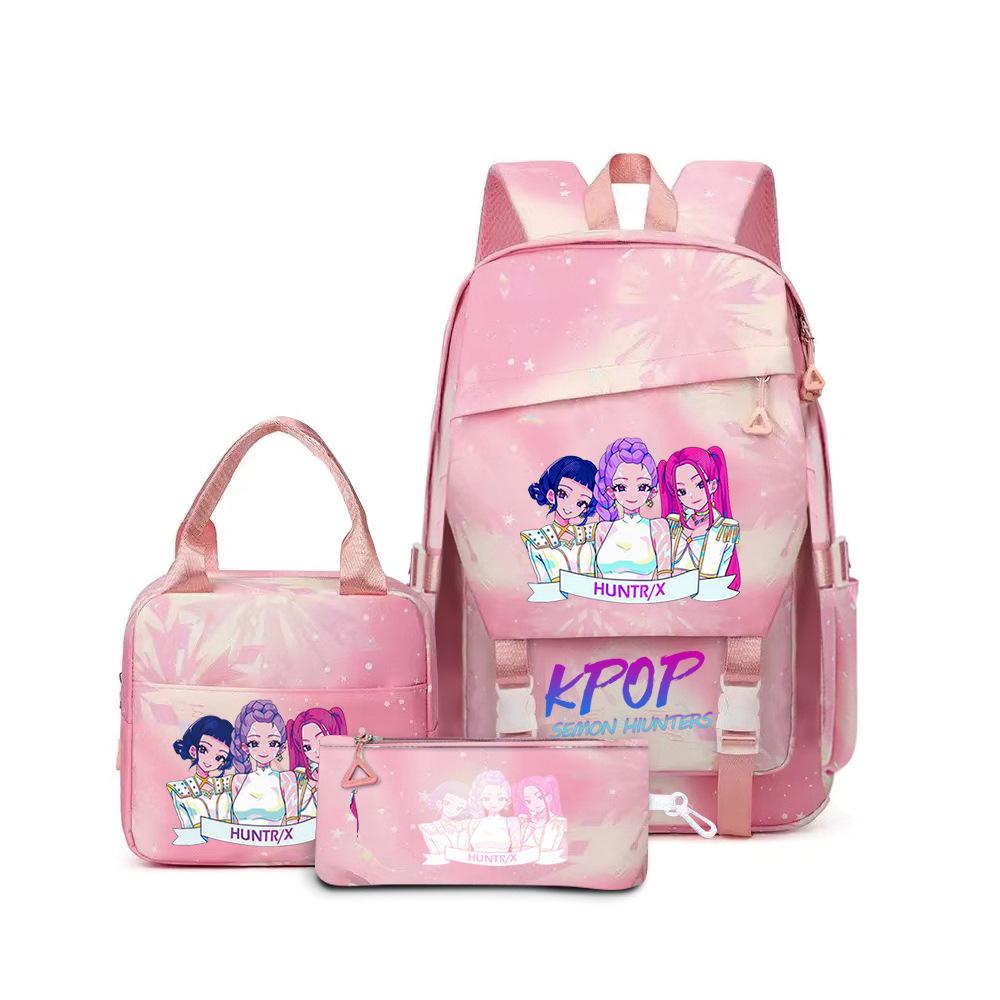 Kpop Demon Hunters, Elementary School Bag, Children'S Backpack, Lunch Bag, Pencil Bag, Three-Piece Set, Student Backpack