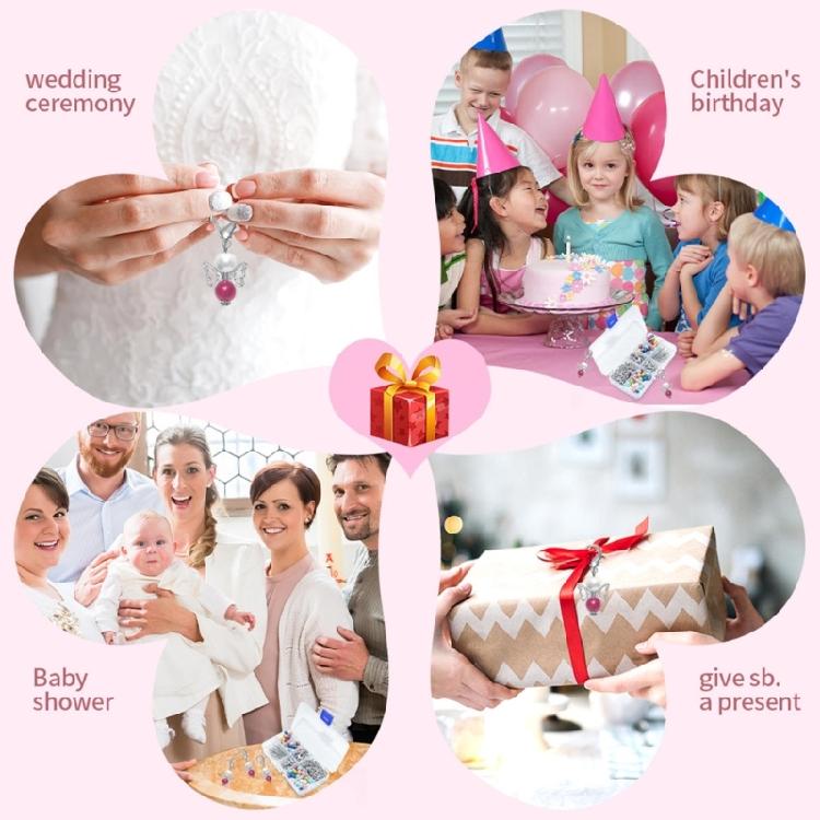 50pcs/set Angel Keychain DIY Crafts Include Key Rings with Beads Accessories