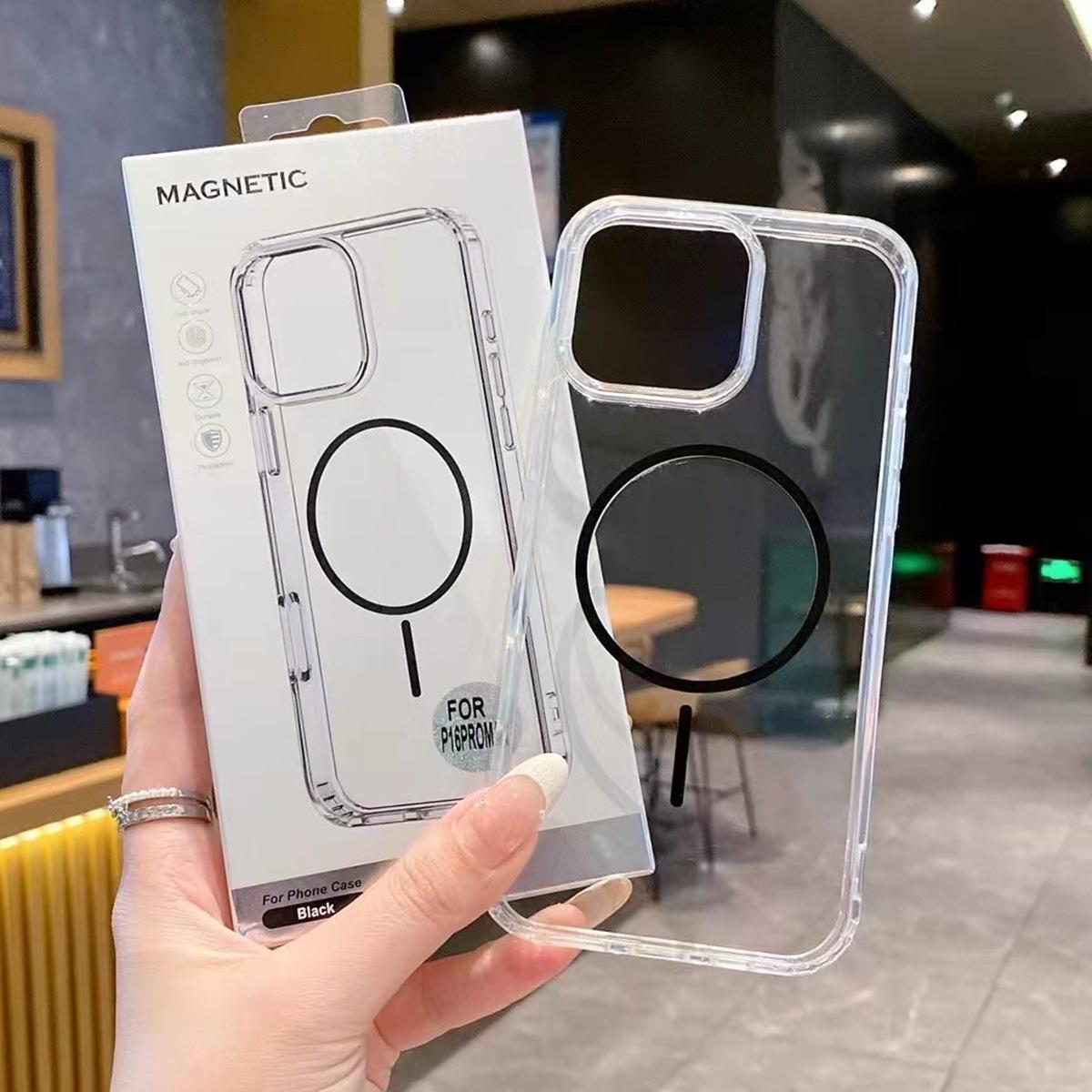 

For Apple 17air Mobile Phone Case Color Transparent Magnetic Phone Case High-end Girl Simple Fashion Ins Style For iPhone 17PROMAX