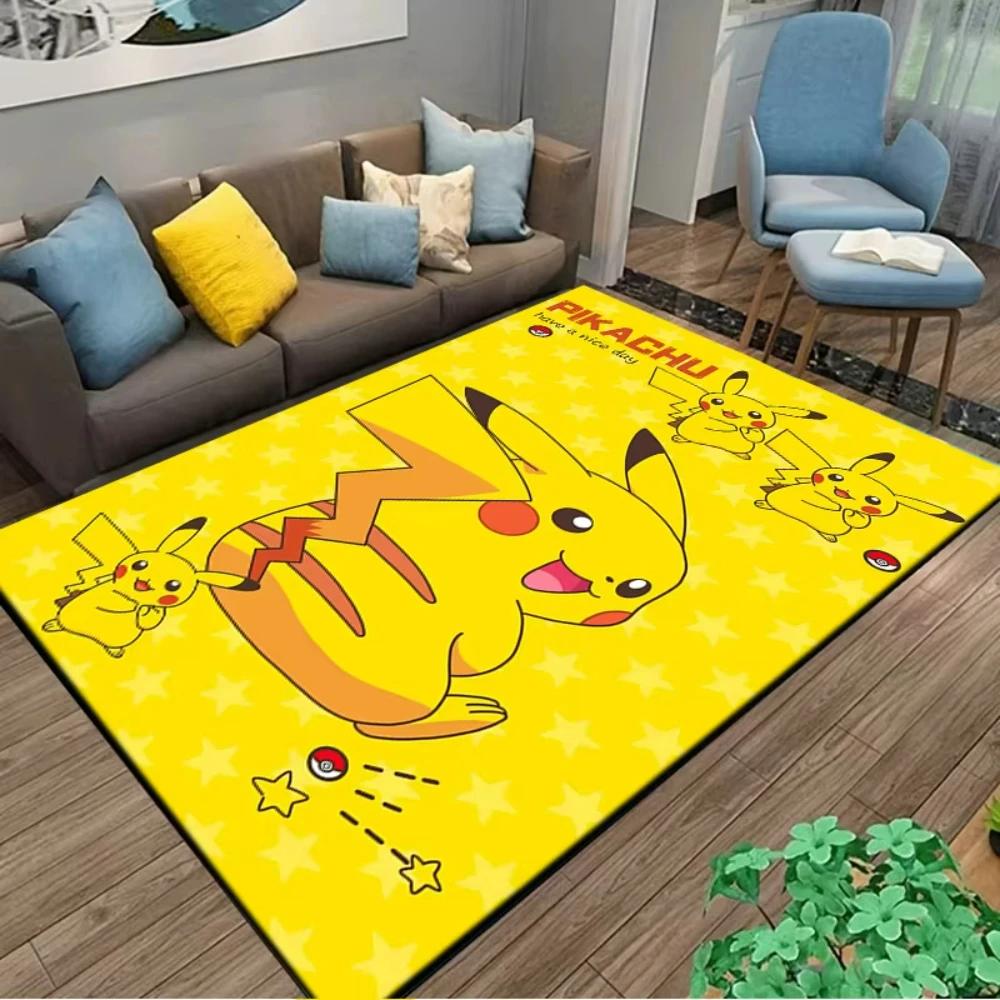 PIkachu Pokemon Anime Themed Carpet for Living Room Bedroom Kid's Room NonSlip Playmat Balcony Lounge Sofa Rug Gift Ide