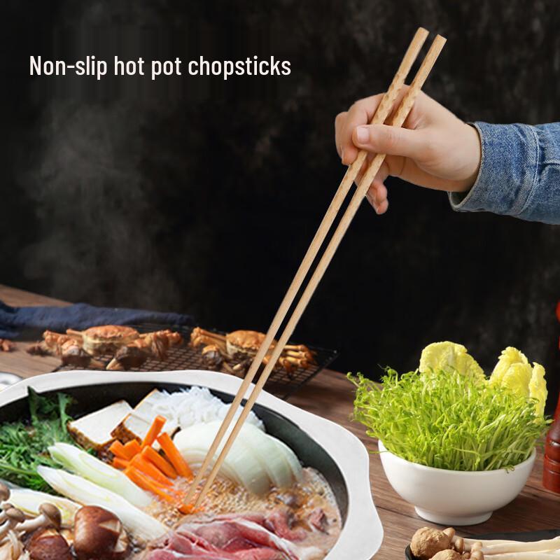 Changshen 42cm Beechwood Anti-Slip Hotpot & Frying Chopsticks