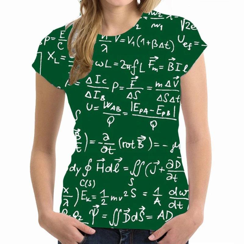 

Футболка с 3D-принтом Math Formula для женщин и мужчин с коротким рукавом и круглым вырезом Футболки Harajuku Streetwear Футболки Oversize Y2k Женская одежда L