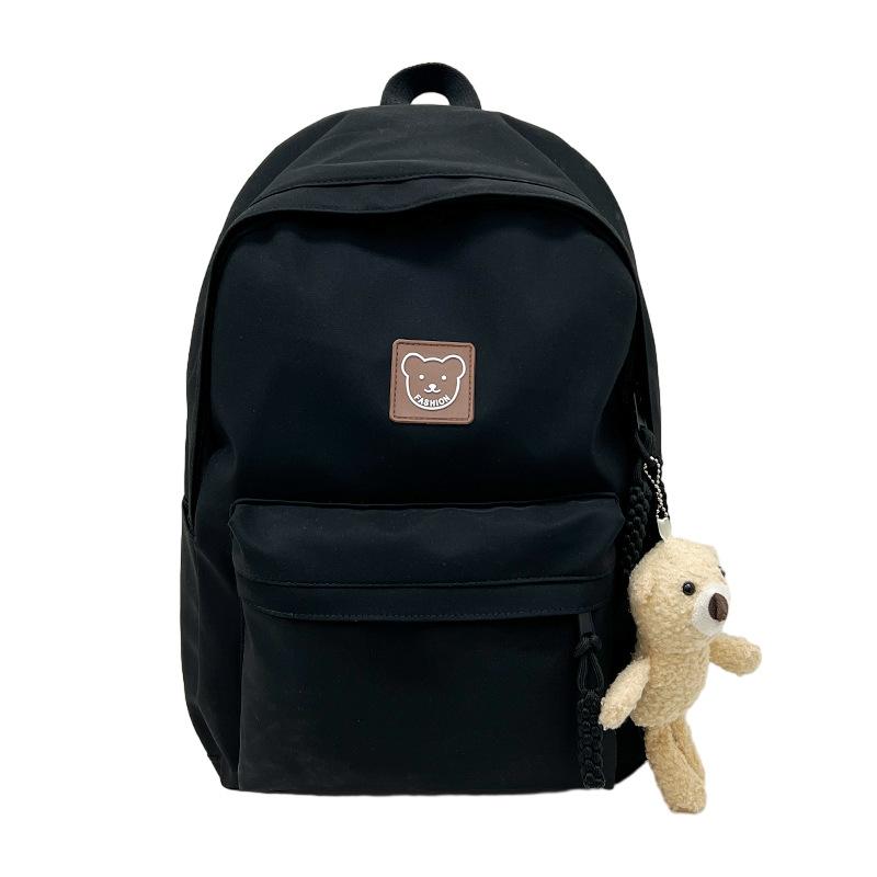 

Модный студенческий рюкзак, женский модный однотонный маленький свежий рюкзак, милый девчачий рюкзак для кампуса single package чёрный