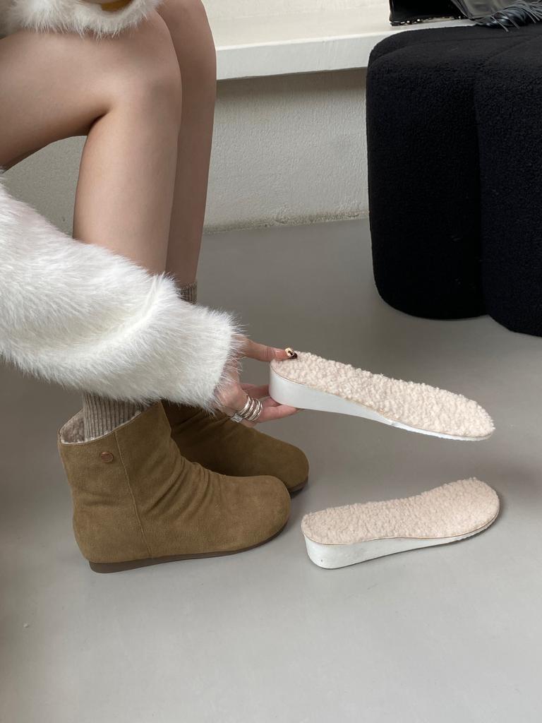 2025 autumn and winter new soft-soled low-tube thin cotton Martin snow warm fashion inner slope heel women's short boots