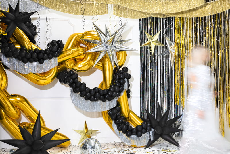 Partydeco Balon Foliowy Gwiazda 3D 70Cm Czarny