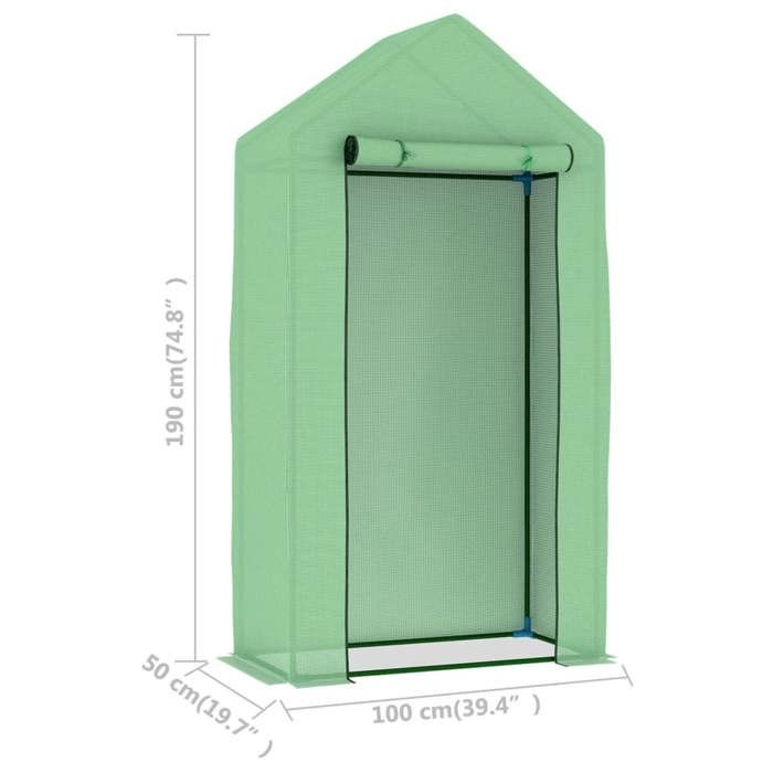 VidaXL Greenhouse with Steel Frame 0.5 M² 1x0.5x1.9 M, Garden Construction,,, Garden Constructions 48168