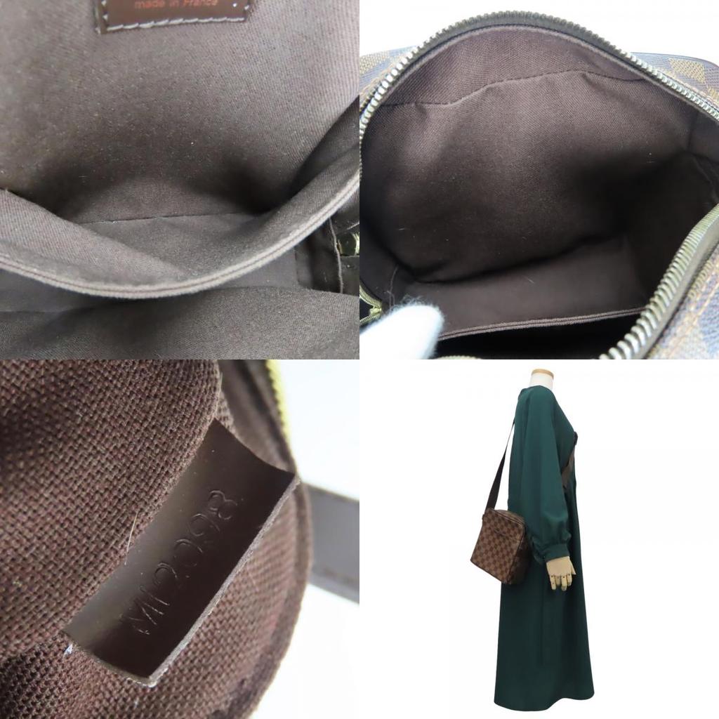 Used LOUIS VUITTON Shoulder Bag Olaf PM N41442 Damier Ebene Brown Everyday use