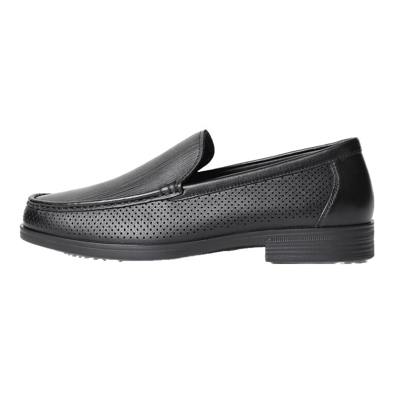 Men s Perforated Slip-On Leather Loafers EU 43 чёрный