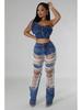 2025 Beaded Ripped Elastic Jeans for Women: Hot Girl Summer Style