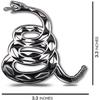 Dont Tread On Me Metal Car Sticker, Gadsden Flag Auto Emblem, 3D Snake Decal For Automotive, Truck, Motorcycle (Silver)