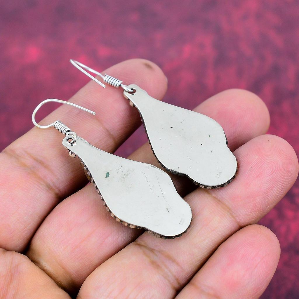 Lapis Lazuli 925 Solid Sterling Silver Nepali Earrings, Handmade Gemstone Earrings Jewelry, Gifts For Wife Brand New Earrings