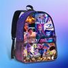 Movie Peripheral Print Backpack, School Bag Student Campus With Plush Ball Backpack