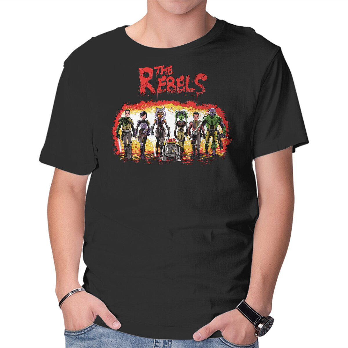 Unisex Crew Neck T-Shirt The Rebels Graphic Short Sleeve Casual Tee XXL
