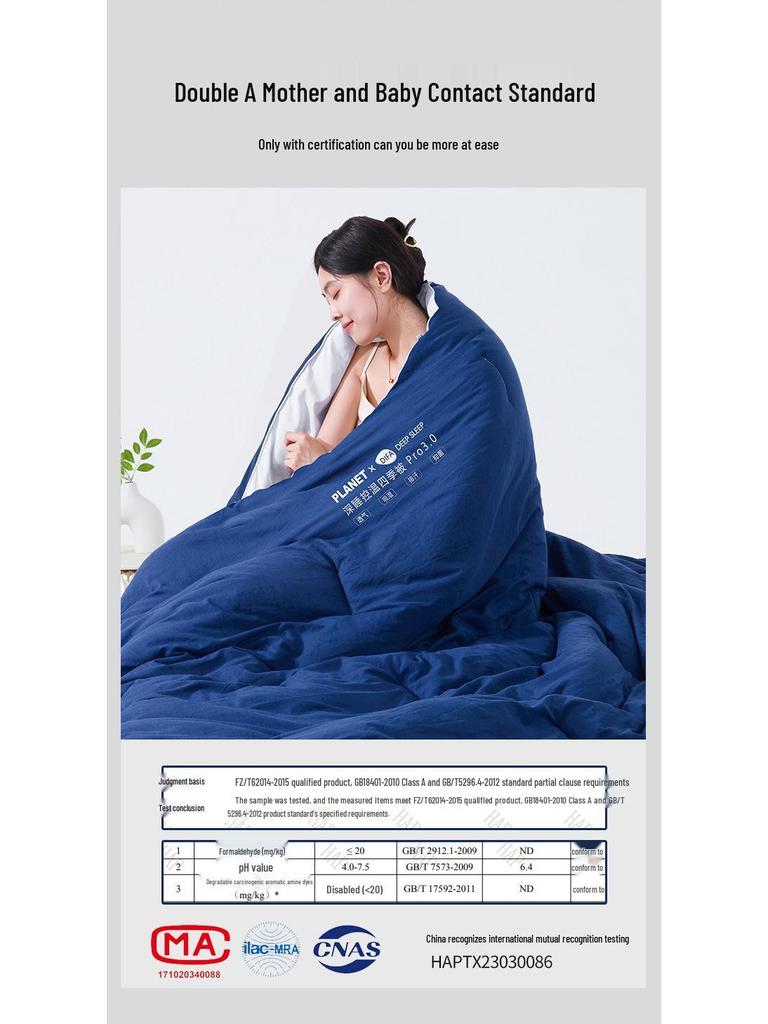 Deep Sleep Pro Temperature-Control Knitted Quilt: All-Season Warmth, Machine Washable for Spring, Autumn, and Winter.