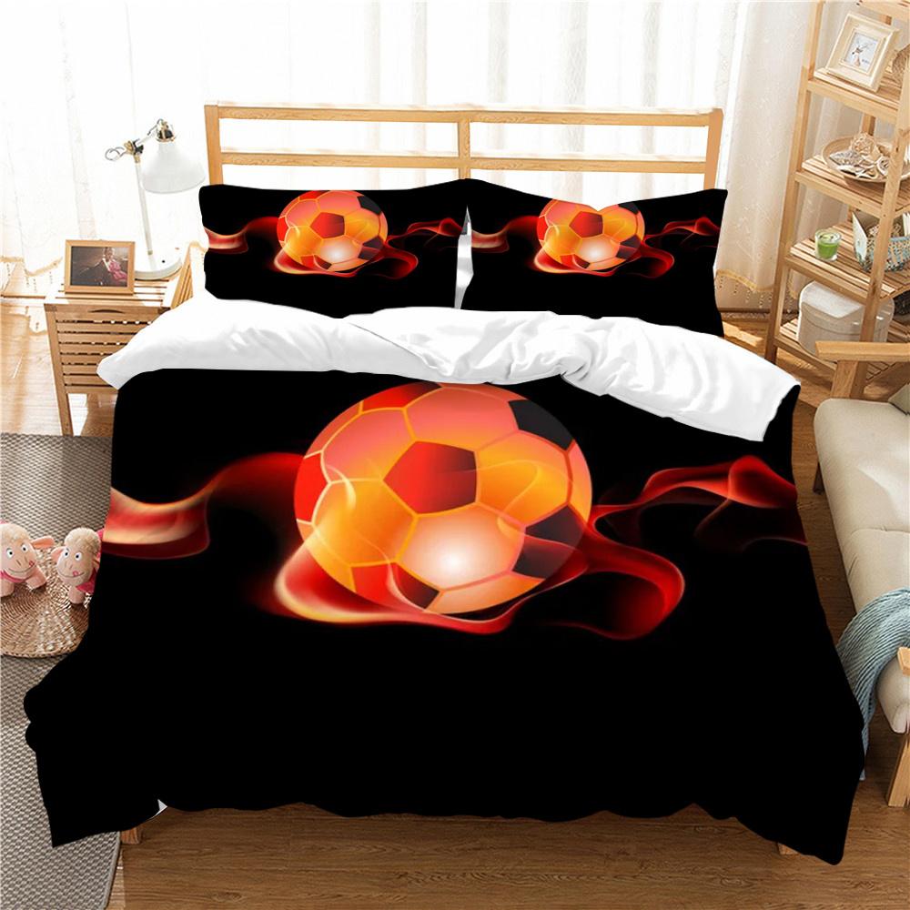 Conjuntos de capa de edredom esportivos queen size cama futebol adolescente crianças têxteis para casa de luxo capa de cama de alta qualidade