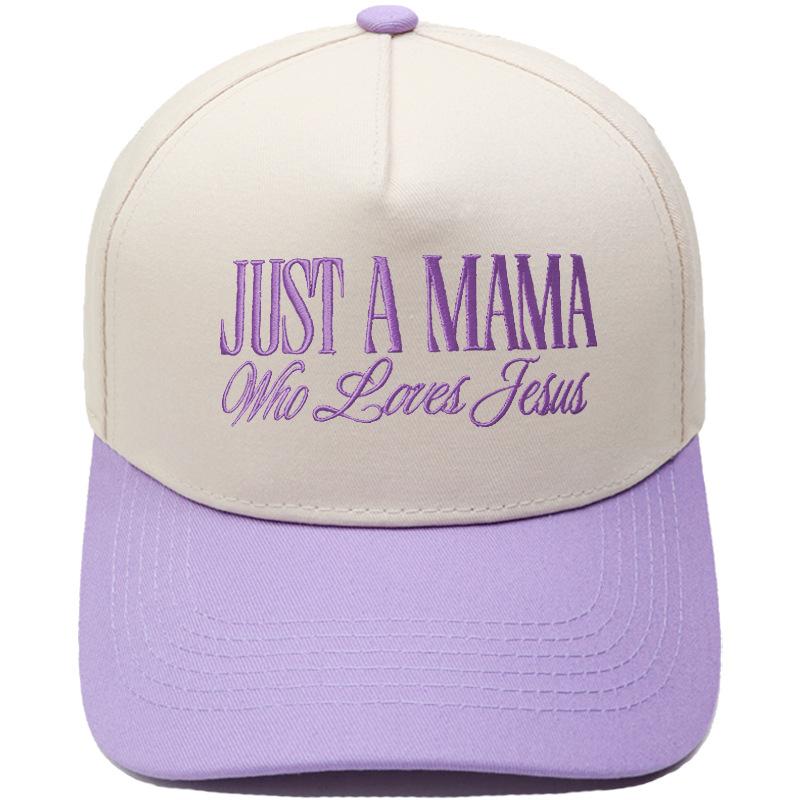 JUST A MAMA truck driver hat embroidered leopard print color matching baseball cap European and American men's and women's casual hat