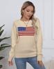 Autumn and Winter New Temu Hot Sale Crew Neck National Flag European and American Easter Independence Day Fashion Sweater Women