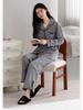 Winter Velvet Women's Pajama Set: Long Sleeve, Turn-Down Collar, Thickened for Home or Casual Outings.