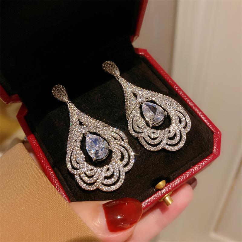 Xiaomi Huitan Novel Gorgeous Teardrop Drop Earrings for Women Fancy Cubic Zirconia Statement Wedding Anniversary Luxury Jewelry Gift
