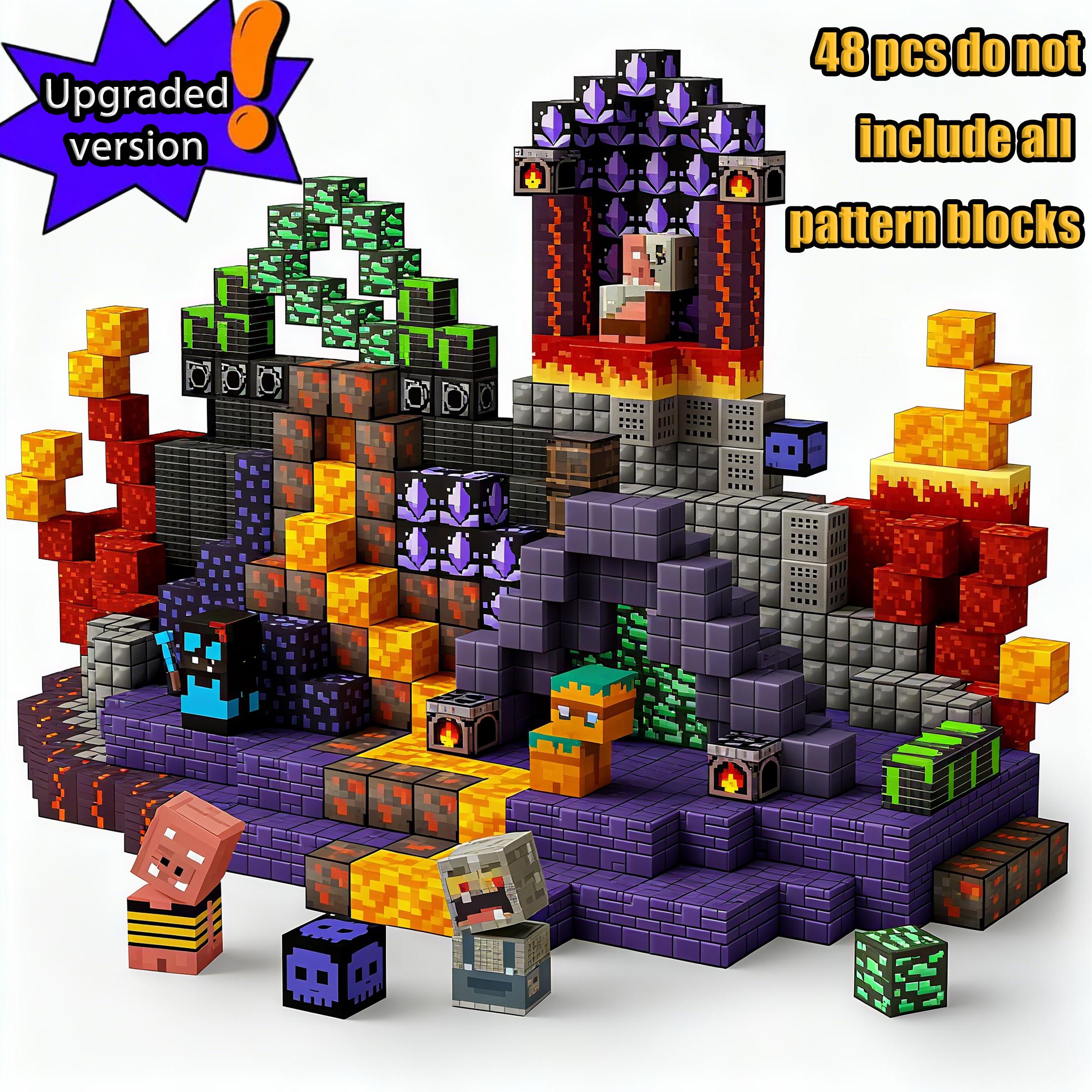 

Magnetic Building Blocks Mine World Magnetic Construction Brick Cube Stem Education Sensory Toy Set Gift For Boy Girl Children 48pcs