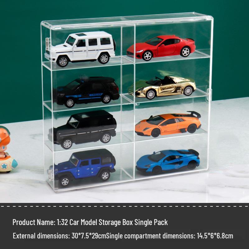 Tomica 1:64 Toy Car Display Box - Stackable Transparent Model Storage & Stand