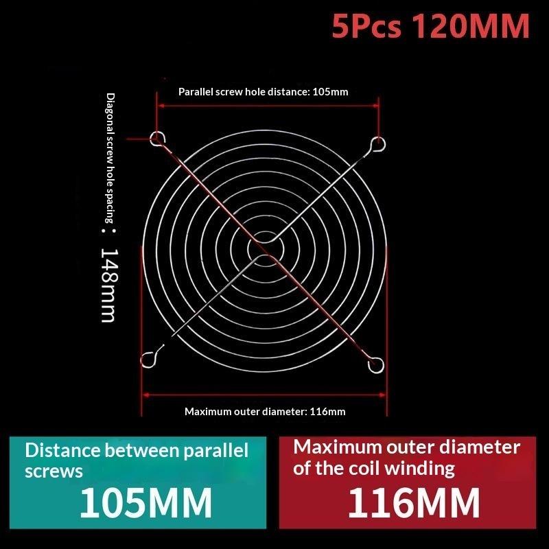 5Pcs 60Mm 80Mm 92Mm 120Mm 150Mm Fan Grill Cooling Fan Grill Metal Iron Nets For Axial Cooling Fans Computer Fan Accessories