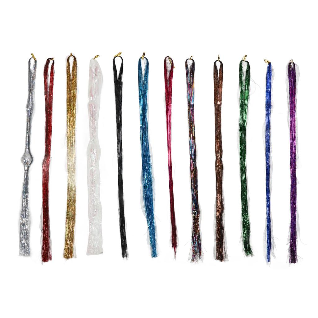 Colorful Hair Tinsel Extensions Kit PET Decoration Braiding Glittering Hair Tinsel Kit for Daily Life