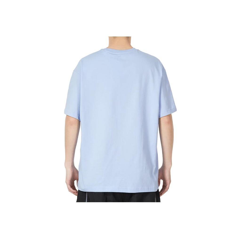 Adidas Solid Color Crew Neck Pullover Short Sleeve T-Shirt Men Tops Sky-Blue IB7678