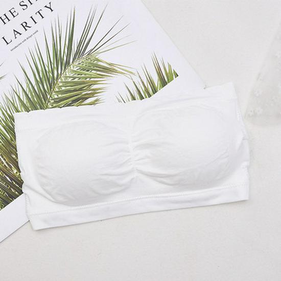 Plus Size Women's Wireless Sports Bandeau Bra with Beautiful Back Design