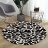 Tappeto Rotondo Stampa Leopardo Marrone Tappeti in Flanella Decorativi per Pavimento Casa Salotto Camera da Letto Donna Ragazza con Trama Animalier