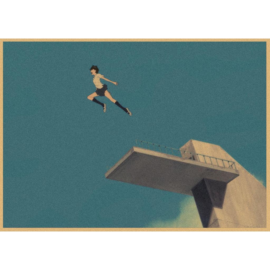 Retro Poster: Japanese Anime Girl in Time & Space for Bar or Restaurant Décor