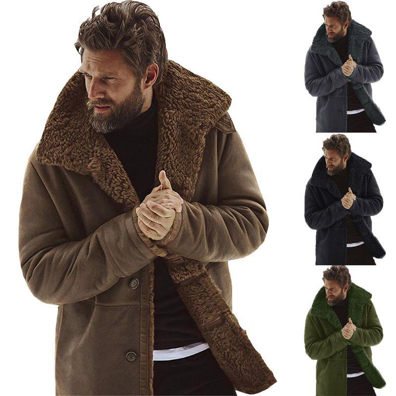 Warm Winter Mens Thick Coat Trench Plain Outwear Jacket Parkas Liner Coat