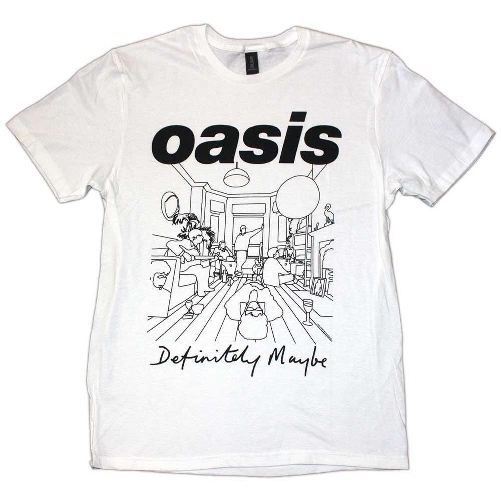 Oasis T-Shirt Definitely Maybe Drawing Noel Liam Gallagher Official New White
