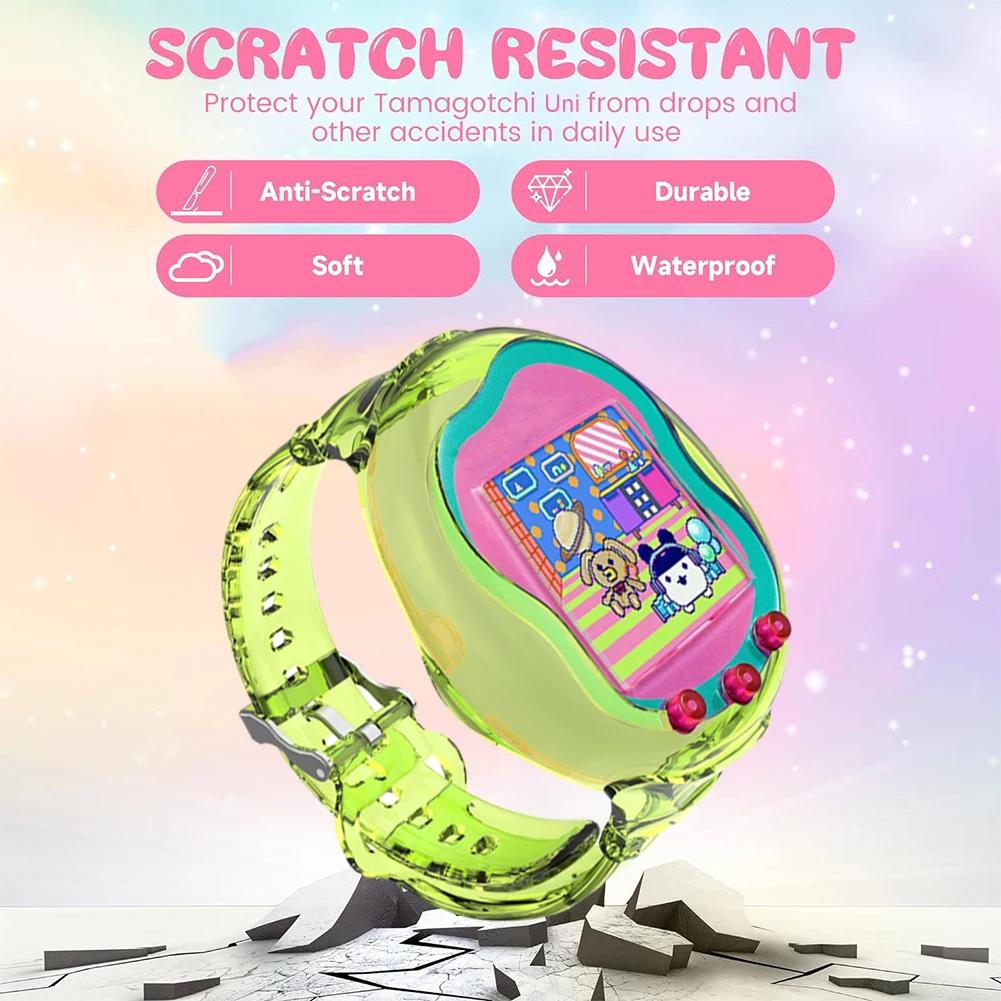 TPU Wristband Anti-Drop Bracelet Holder for Tamagotchi Uni Washable Adjustable Protective Case for Kids Teen Adults 6.3-8.85in